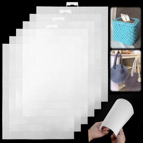 6 Stück Plastic Canvas Sheets Kreuzstich Stoff Kunststoffgitter 28 * 21cm Kunststoff Mesh Stoff Lochplatte Kunststoff Stoffe zum Sticken Bastel Zubehör für Stickerei, Nähprojekte, Handgemachte Bag von Psyqtsuary