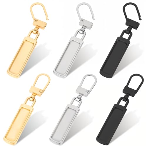 6 Stück Reißverschluss Zipper Abnehmbares Reisverschlußzipper Ersatzteile Reißverschluss Zipper Ersatz Zipper für Reißverschluss Anhänger Abnehmbares Metall Zipper Pull für Bekleidungsjacken Koffer von Psyqtsuary