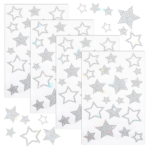 84 Stück Sterne Sticker, Aufkleber Glitzer Silber Etiketten Aufkleber Silber Glitzernde Funkelnde Sterne Glitzer Stern Aufkleber Selbstklebend Zum Basteln für Diy Weihnachten von Psyqtsuary