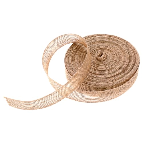 Juteband Rolle 2.5 cm Breit, 20M Vintage Geschenkband Burlap Dekoband Juteband Garten Jute Band Sackleinen Geschenkbander Decoband Geschenkband Weihnachten, für DIY Handwerk Hochzeitdeko Geschenk von Psyqtsuary