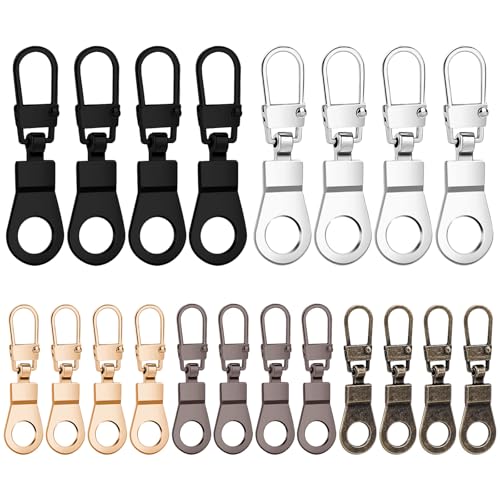 Reißverschluss Zipper, 20 Stück Reißverschluss Anhänger Dauerhaft Zipper für Reißverschluss Universal Reißverschluss Reparatur Set Ersatz Zipper für Reißverschlüsse für Jacken, Rucksäcke, Koffer von Psyqtsuary