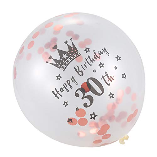 Ptdfjspt 5 Stücke 12 Konfetti Ballons Latex Rosa Geburtstag Ballons 30 Jahre Alt Jubiläum Hochzeit Party Dekoration von Ptdfjspt