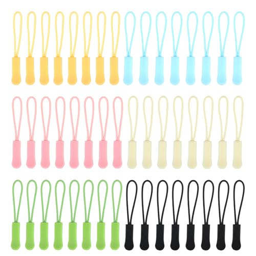 Ptwola 120 Stück Reißverschluss Verlängerung Zipper Pulls 6 Farben Nylon Ersatzzipper Reißverschluss Anhänger für Taschen, Rucksäcke, Jacken, Geldbörsen, Handtaschen, Sweatshirts von Ptwola