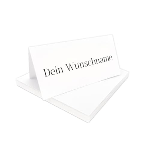 PuK Tischkarten personalisiert weiß | Individuelle Namen eingedruckt | Tischkärtchen Papier Hochzeit Geburtstag | Personalisierte Namenskarten | Weiße Tischkarten personalisiert von PuK Krämmer GmbH