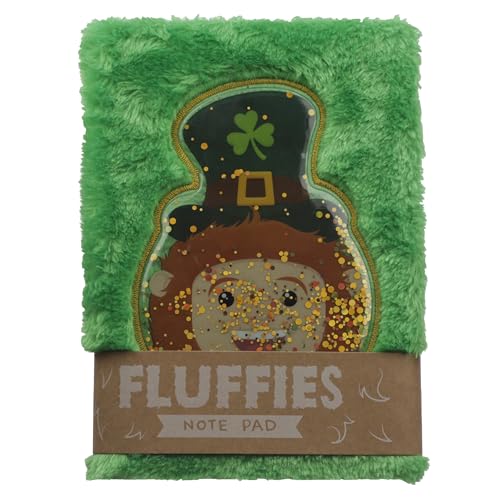 GiftLocalUK Fluffy Plush Notebook – Lucky Leprechaun MEMO75 von Puckator