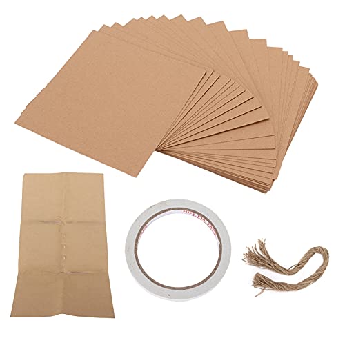 50 Stück Karton in zwei Farben, Schreibwarenpapier für Geschenkverpackungen, Bastelarbeiten, Zeichnen, DIY-Projekte, braunes Papier, Bastelpapier, Geschenkpapier von Puepoul