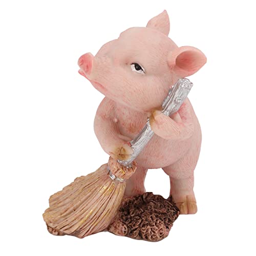 Schweinefigur in Miniaturgröße, hochwertiges, haltbares Kunstharz, bodenlanges Design, Schweinchenfigur im Landhausstil, kleine Figuren aus Kunstharz, Schweinespielzeug von Puepoul