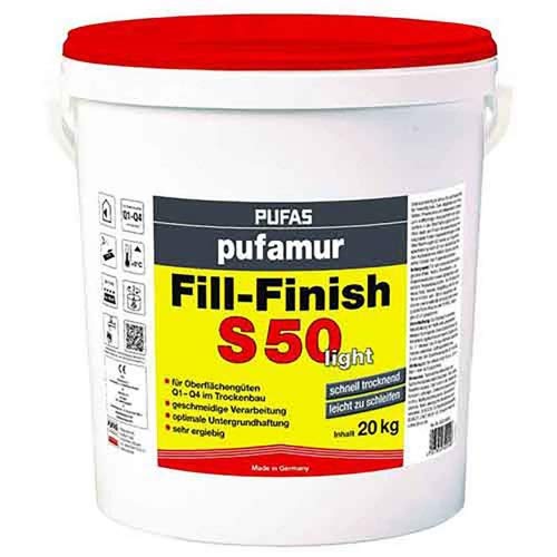 PUFAS Pufamur Fill-Finish S50 light 20kg, Polyurethan, Spray, Füller, Sprayfüller, Grau, Trockenbau von PUFAS