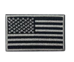 Aufnäher mit amerikanischer Flagge, zum Aufbügeln oder Aufnähen, USA-Flagge, für Hüte, Kleidung, Rucksäcke und Accessoires, Schwarz, 2 Stück von Puideon