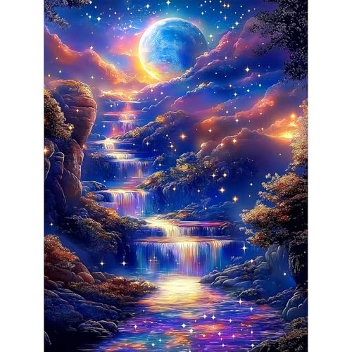 Diamond Painting Erwachsene-5D Diamant Painting Bilder Erwachsene,Landschaft Diamond Painting Set DIY Sternenhimmel Personalisiert Basteln Bilder Dekorationen für Home Wand Décor(30x40cm) von Pujeknm