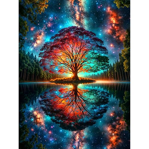 Diamond Painting Erwachsene-Magischer Baum 5D Diamant Painting Bilder Erwachsene,Baum Diamond Painting Set DIY Personalisiert Basteln Bilder Dekorationen für Home Wand Décor(40x30cm) von Pujeknm