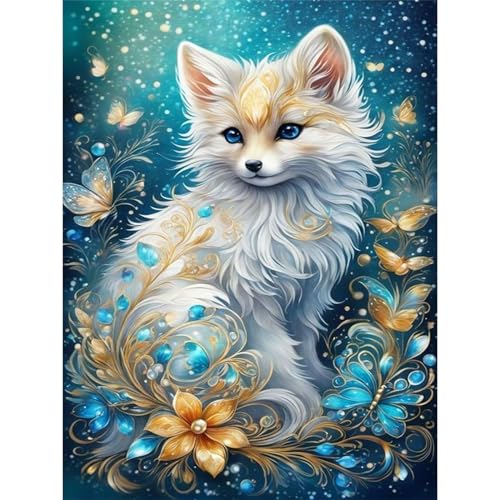 Diamond Painting Set für Erwachsene-Diamond Painting Kits Fuchs,5D Tiere Diamant Malerei Set,DIY Diamantmalerei Basteln Bilder Arts als Geschenk für Home Wand Décor 30x40cm von Pujeknm