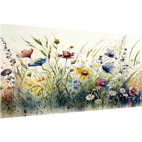 Pujeknm Blume Malen Nach Zahlen Erwachsene(40x60cm)-DIY Blumen Handgemalt Ölgemälde Kit für Anfänger,Mit 3-Pinseln und Acrylfarbe Handgemalt öLgemäLde Kit Als Geschenk(Rahmenlos) von Pujeknm