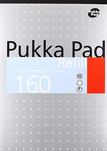 Pukka Pad Notizblock, A4, gelocht, 4-fach gelocht, liniert, fein und Rand, 80 Seiten, Weiß, 6 Stück 12er-Pack weiß von Pukka Pad