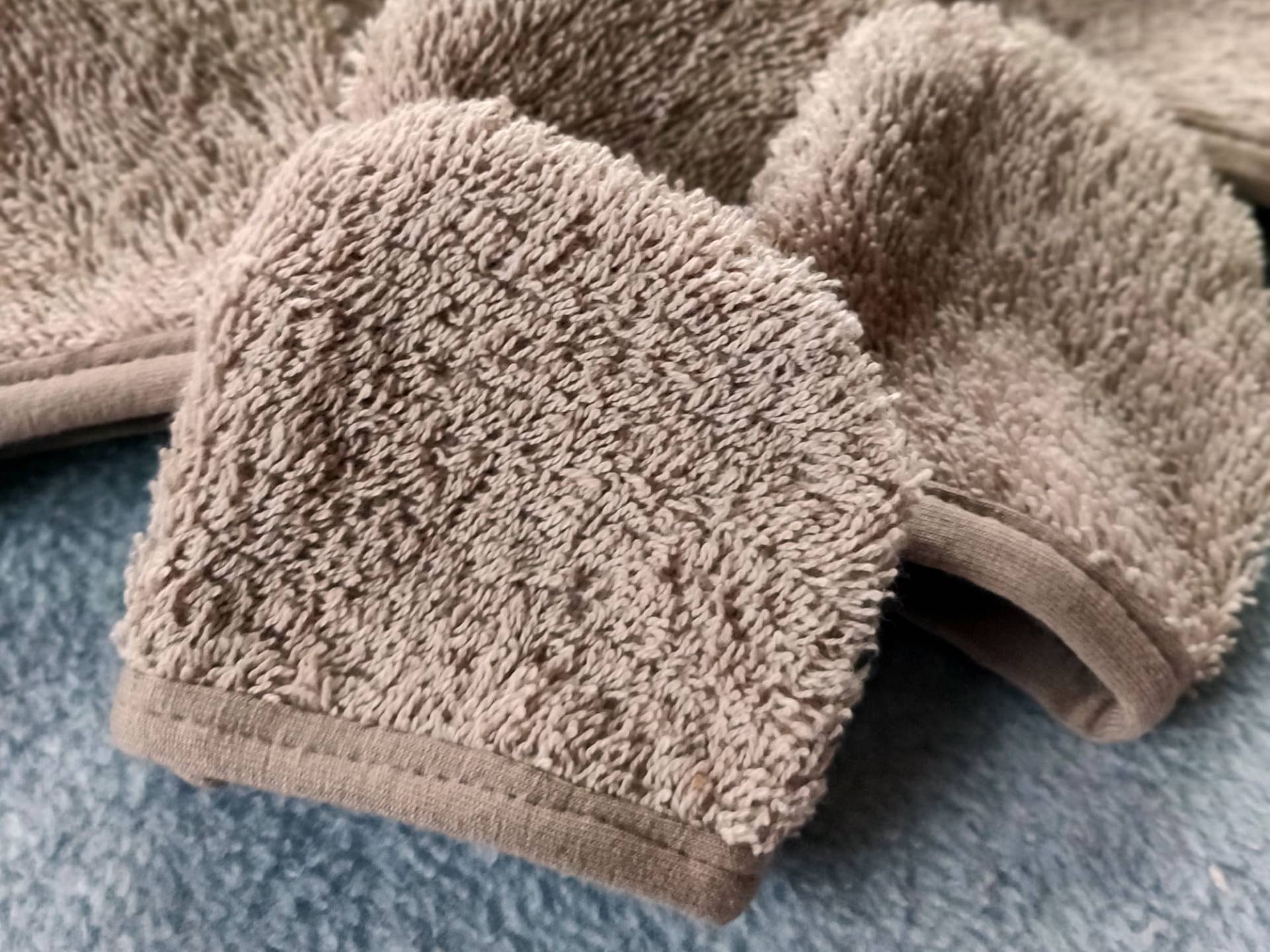 Waschbare Wattepads Beige - Set À 10 Stück | Mini-Waschlappen, Frottee, Handgefertigt von Pukkiez