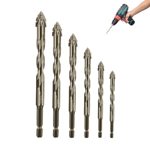 New Four-Flute Sawtooth Eccentric Drill Bit, Multifunction Titanium-Coated Design Drill Bit Set, Cozy Hoome Drill Bit, Multiple Sizes Drill Bit Set for Wood and Metal (4+5+6+8+10+12mm) von Pukmqu