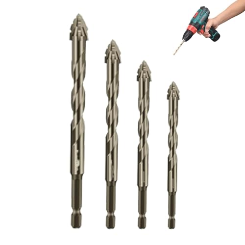 New Four-Flute Sawtooth Eccentric Drill Bit, Multifunction Titanium-Coated Design Drill Bit Set, Cozy Hoome Drill Bit, Multiple Sizes Drill Bit Set for Wood and Metal (6+8+10+12mm) von Pukmqu