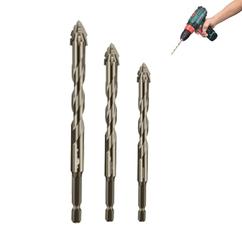 New Four-Flute Sawtooth Eccentric Drill Bit, Multifunction Titanium-Coated Design Drill Bit Set, Cozy Hoome Drill Bit, Multiple Sizes Drill Bit Set for Wood and Metal (6+8+10mm) von Pukmqu