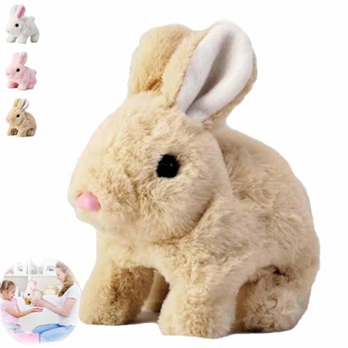 Pukmqu Wollerahorizons Bunny, Bunby – Mein realistisches Hasenspielzeug, Bunbi realistisches Hasenspielzeug für Kinder, interaktives realistisches Bunny, Vitality Bliss Bunny – Springen (Brown) von Pukmqu