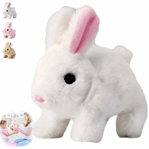 Pukmqu Wollerahorizons Bunny, Bunby – Mein realistisches Hasenspielzeug, Bunbi realistisches Hasenspielzeug für Kinder, interaktives realistisches Bunny, Vitality Bliss Bunny – Springen (White) von Pukmqu