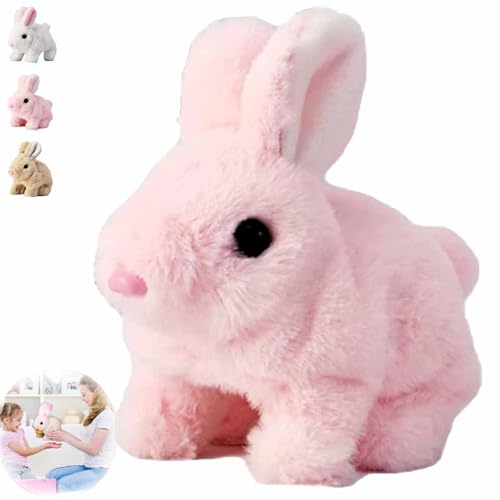 Wollerahorizons Bunny, Bunby – Mein realistisches Hasenspielzeug, Bunbi realistisches Hasenspielzeug für Kinder, interaktives realistisches Bunny, Vitality Bliss Bunny – Springen (Pink) von Pukmqu