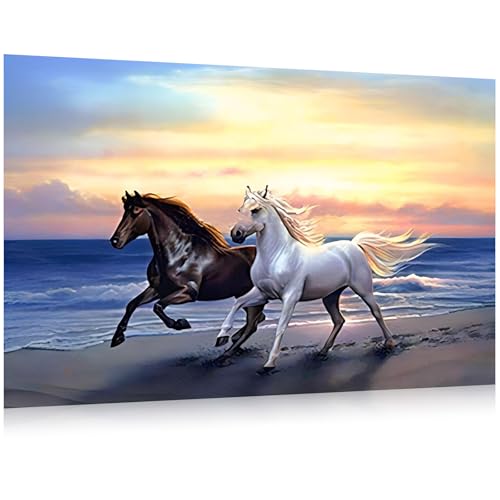 Diamond Painting Erwachsene, Diamond Painting Pferd (40x60cm)-5D Diamant Painting Bilder Kinder, Diamond Painting Set mit Diamond Painting Zubehör für Wohnzimmer Schlafzimmer Wand Dekoration von Puosike