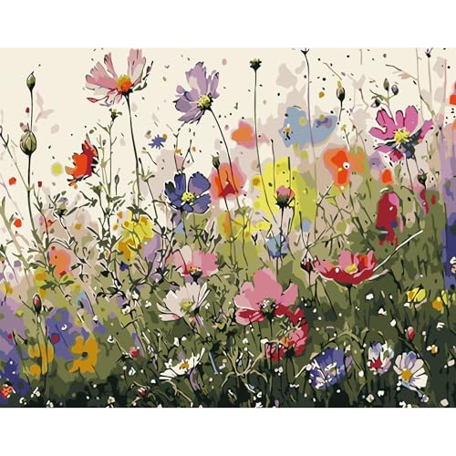 Puosike Malen Nach Zahlen Erwachsene Blumen – 40 x 50 cm DIY Pflanzen Handgemalt Ölgemälde Kit ab 7+ Jahre Teenager Mädchen Jungen (ohne Rand) von Puosike