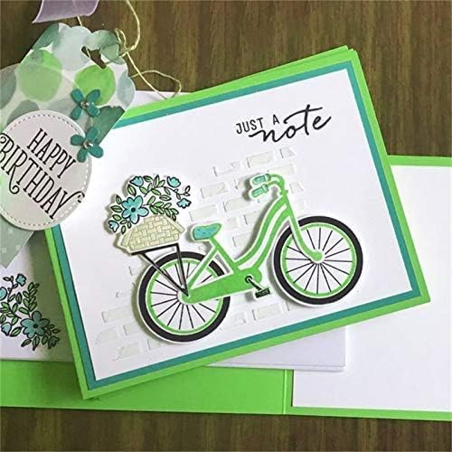 12,2 x 10,2 cm Fahrradblumen-Stempel- und Stanzformen-Set aus Metall, für Scrapbooking, Kartenherstellung, Kartenherstellung, Zubehör, Scrapbooking, Stanzen, Prägen von PurYupearl