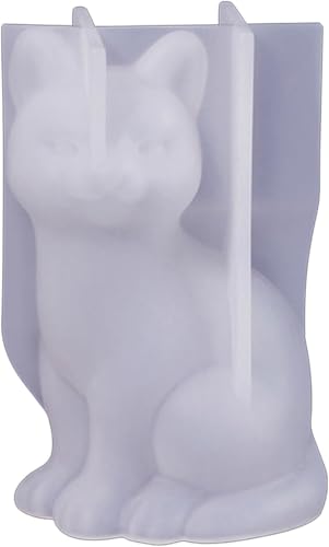 Weiße runde 3D-Tier-Kerzenform, Katze, Hund, Kaninchen, Kerzenform, Silikon, Epoxidharz, Gießharz, Kerzenherstellung von PurYupearl