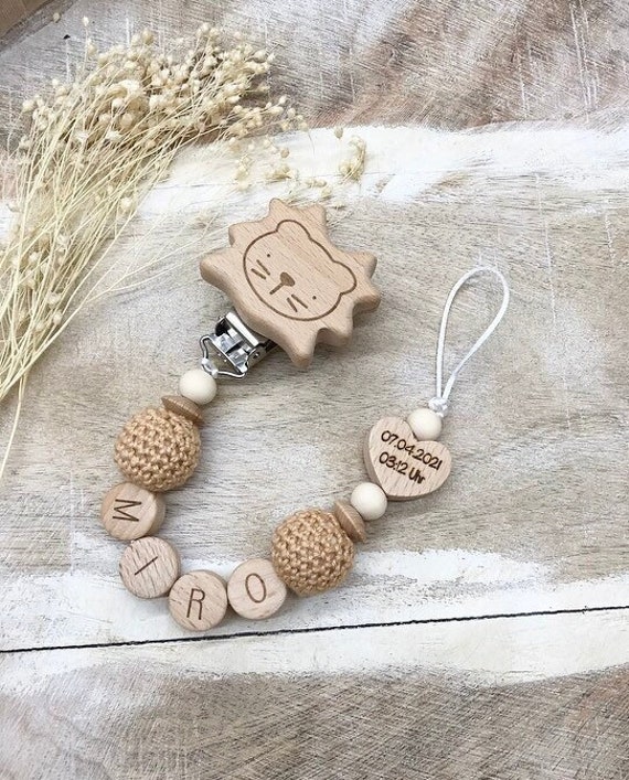 Schnullerkette Personalisiert Graviert von PureDesignBabyHerz