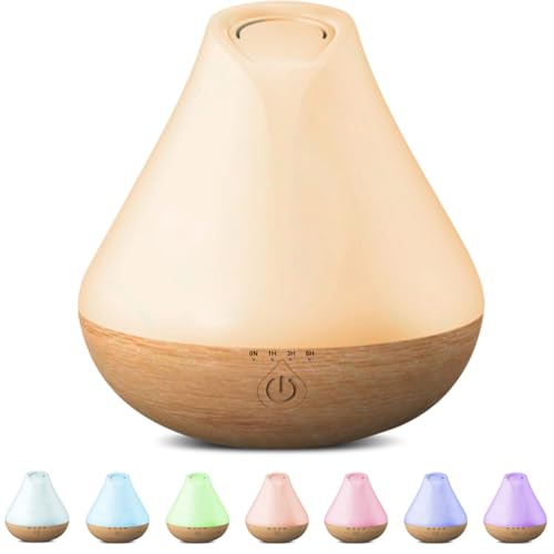 PureMist 100ml Aroma Diffuser für Duftöle, Kleiner Ultraschall Luftbefeuchter Aromatherapie Öle Diffusor mit 7-farbigem LED-Licht von PureMist