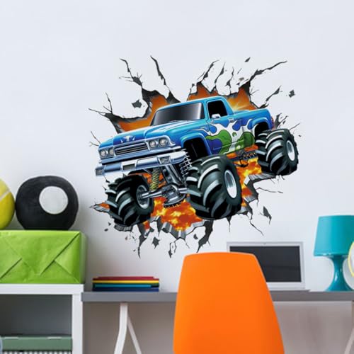 Purekay Wandtattoo 2 Stück Autos Junge 3D Wandaufkleber Rennauto Auto Fahrzeuge Wandsticker Wanddeko für Kinderzimmer Jungen Babyzimmer Spielzimmer von Purekay