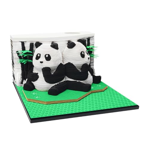 3D-Haftnotizen, 3D-Notizblock, Kunstblöcke, Papierskulptur, Panda, 3D-Haftnotizen, dreidimensionale Silhouetten-Haftnotizen, Papierskulptur, Schreibtischdekoration, Büro-Desktop-Haftnotizen von Purelivdea