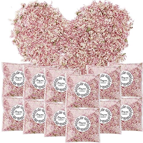 PuretéavHom 12er Pack Konfetti Hochzeit Natürliches Streublumen Hochzeit Getrocknet Blütenblätter Hochzeit Biologisch Abbaubares Konfetti Hochzeitskonfetti für Geburtstag Party DIY Deko von PuretéavHom