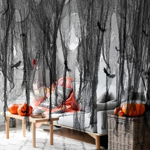 12.7x1M Halloween Dekoration Gaze -Gruseliger Stoff - Käsetuch Halloween Dekorationen für die Türen Hallen,Duschvorhänge,Veranden,Decks,Fenster,Tore,Deko Prop von Purple Star