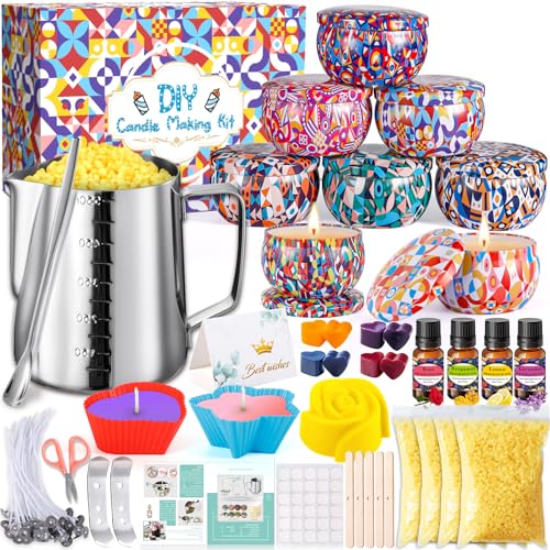 Purpledi Kerzen Selber Machen Set, DIY Kerzenherstellung Kit für Erwachsene Anfänger Kinder, Candle Making Kit Duftkerze Geschenke Set Einschließlich, Kerzendosen,Kerzendochte,Geschenke für Frauen von Purpledi