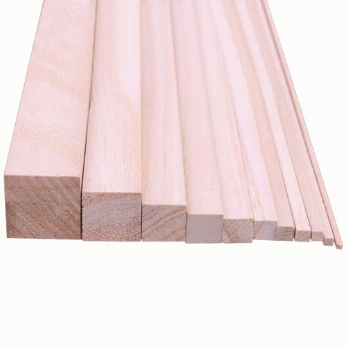 Purzen Holzstäbe Quadratisch All Dies Macht sie zu perfekten Holzstäbchen zum Basteln.,5cmx2cmx20cm(4pcs) von Purzen