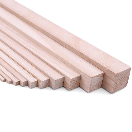 Purzen Holzstäbe Quadratisch Gut für Handwerker, Bastler, Lehrer, Studenten und sogar den gewerblichen Gebrauch.,15mmx15mmx50cm（3pcs） von Purzen