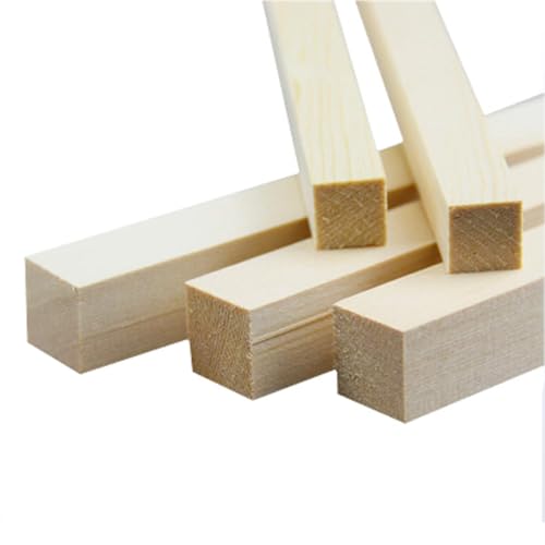 Purzen Holzstäbe Quadratisch Puppenhausmöbeln, DIY-Hochzeitsaufsätzen,0.8cmx0.8cmx40cm (5pcs) von Purzen