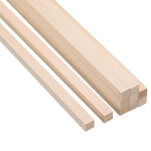 Purzen Holzstäbe Quadratisch Puppenhausmöbeln, DIY-Hochzeitsaufsätzen,10mmx500mm(10pcs) von Purzen