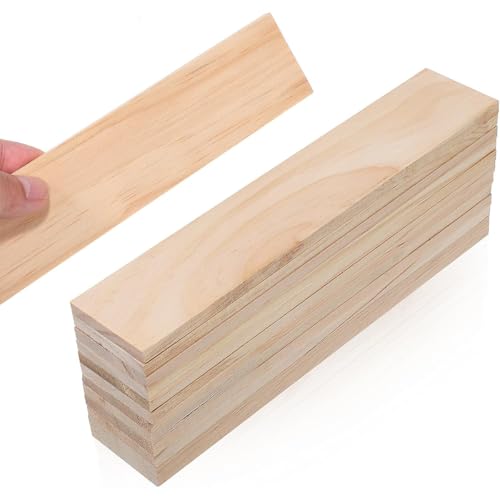 Purzen Paulownia-Holzplatten Tolles DIY-Zubehör Das feine Holzblatt hat eine klare Textur,10cmx100cmx6mm (2pcs) von Purzen