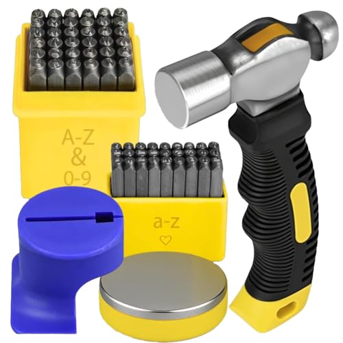 Puthernm Stempelset aus Metall, 64 Stück – Metallstempel für Buchstaben, Zahlen, aus Leder und Stempelset Buchstabe Puthernm Stempelset aus Metall, 64 Stück – Metallstempel für Buchstaben, Zahlen, aus Leder und Stempelset Buchstabe von Puthernm