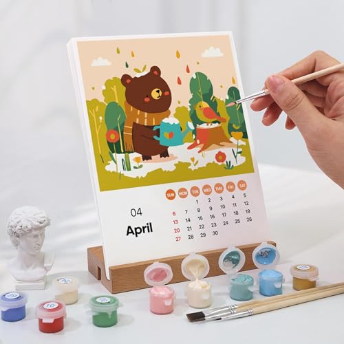 DIYs Malkunstkalender Malen Nach Zahlen Monatsplaner Mit To-Do-Liste 2025 Kalender Mit Pinsel Und Acrylfarbe Kunstmalkalender Für Die Planung Im Homeoffice von Puwaiio