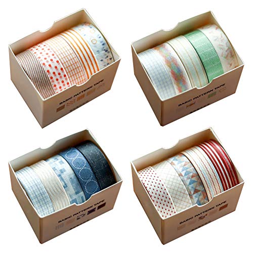 Pveath Washi Tape 20er Set, Dekoband Masking Tape Dekorative buntes Klebebänder für DIY Basteln, Buchdesigns, scrapbook deko， Vier Themen, Vier Töne, 5 Rollen/Jedes Thema (Themen N5) von Gegizun