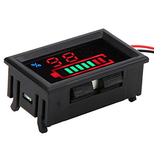 Batteries Pannungs Messer, LED-Display, Batterie Kapazitäts Prüfung mit Präzisions Prüfung, Ideal für Auto, Motorräder, Fahrräder, Power Bank (Bleisäure 12V) von Pwshymi