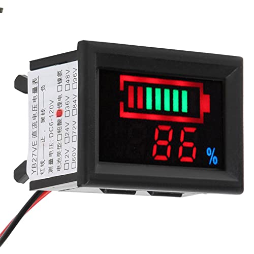 Batteries Pannungs Messer, LED-Display, Batterie Kapazitäts Prüfung mit Präzisions Prüfung, Ideal für Auto, Motorräder, Fahrräder, Power Bank (Lithiumbatterie 48V) von Pwshymi