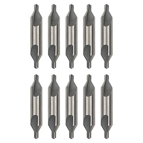 Pxyelec HSS Kombinierte Zentrierbohrer Senker 60 Grad Winkel Bit Set Werkzeug 4,0 mm x 10 mm, 10 Stück von Pxyelec