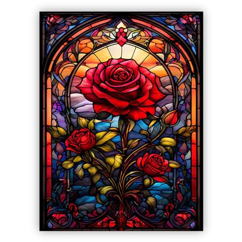 Pykaqil Diamond Painting Rose, 5D Diamond Painting, Diamond Painting Blumen, Diamond Painting Set Erwachsene, Diamant Painting Bilder für Home Wand Dekor, 30×40cm/12×16inch (Rose) von Pykaqil