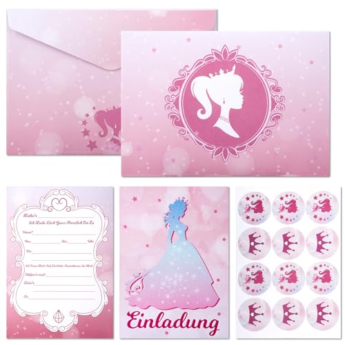 20 Pcs Einladungskarten mit Barbi, Einladungskarten Kindergeburtstag mit Umschlägen, Prinzessin Einladungskarten Geburtstag, Einladung Kindergeburtstag für Mädchen von Pynvxo