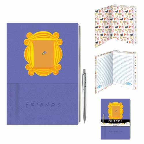 Pyramid International Friends Notizbuch und Stift Set mit A5 Kunstleder Notizbuch und Stift, 15 x 21 cm – Offizielles Merchandise von Pyramid International